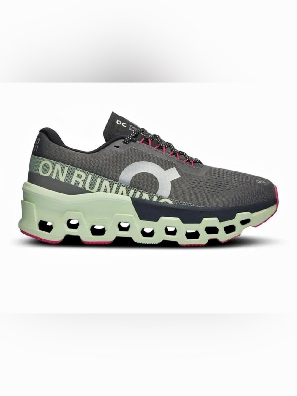 On Cloudmonster Athletic Shoes in Black & Green